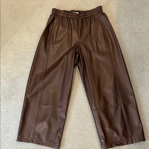 Pilcro Chocolate Brown Faux Leather Pants